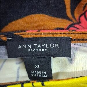 Ann Taylor Factory Black Sleeveless Dress with  Floral Accents. Size XL